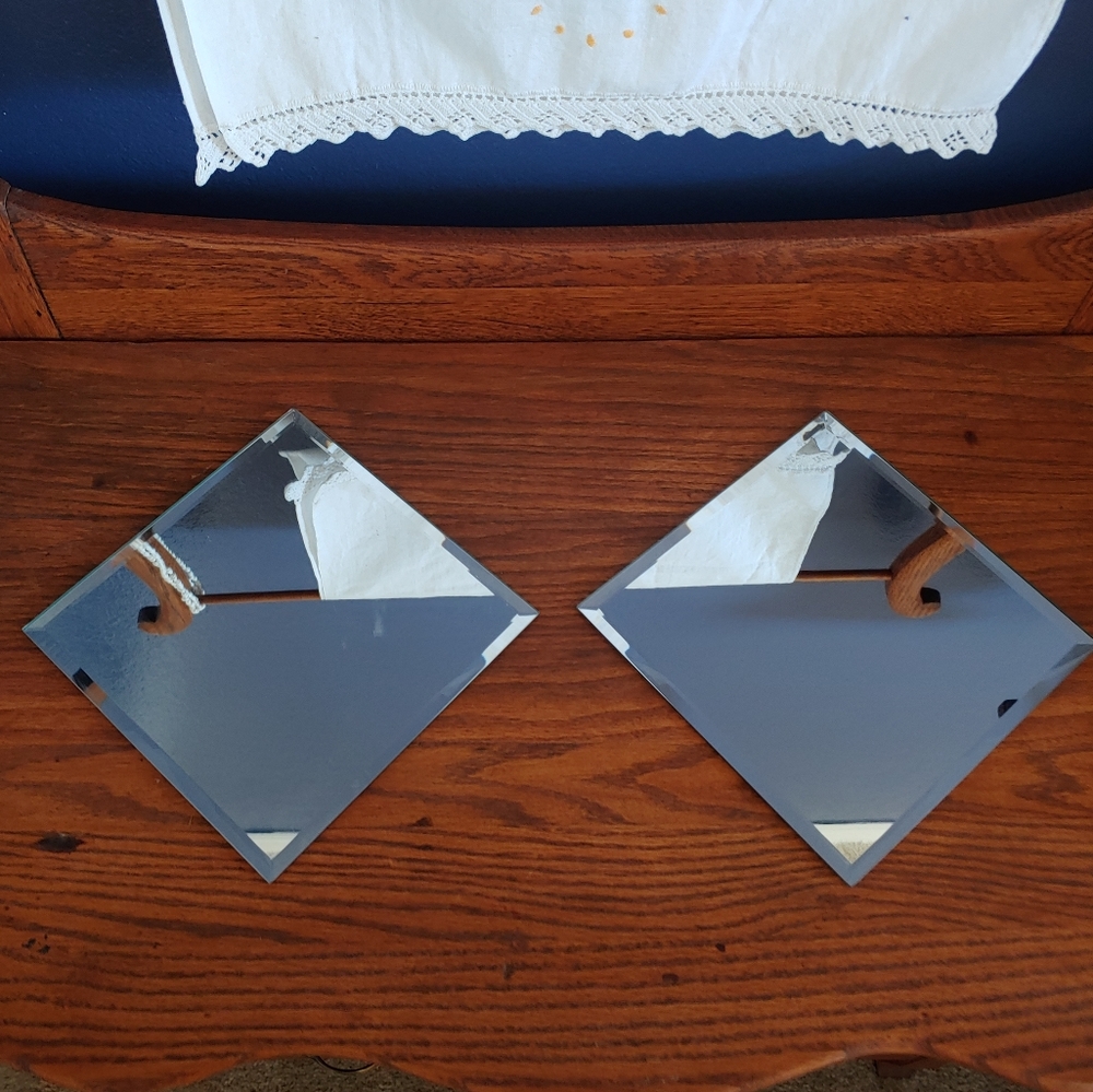 1 Set Of Beveled Edge Square Mirror Candle Tiles
